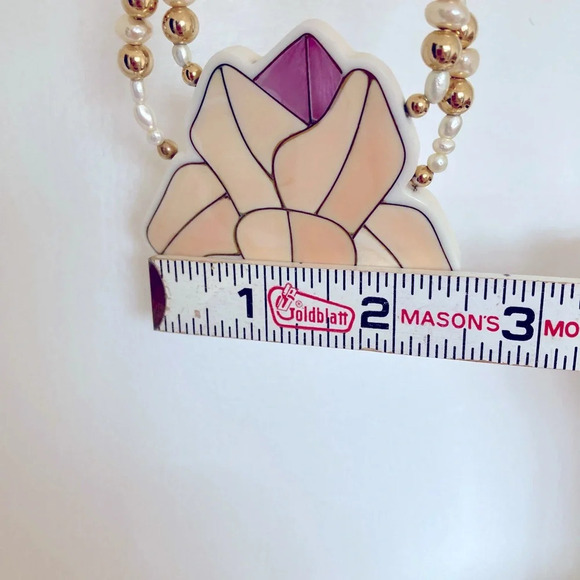 Vintage Karla Jordan Flower Pendant Statement Necklace - Picture 11 of 12